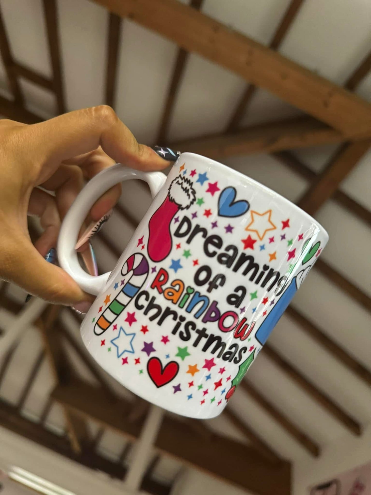 Rainbow Christmas Mug