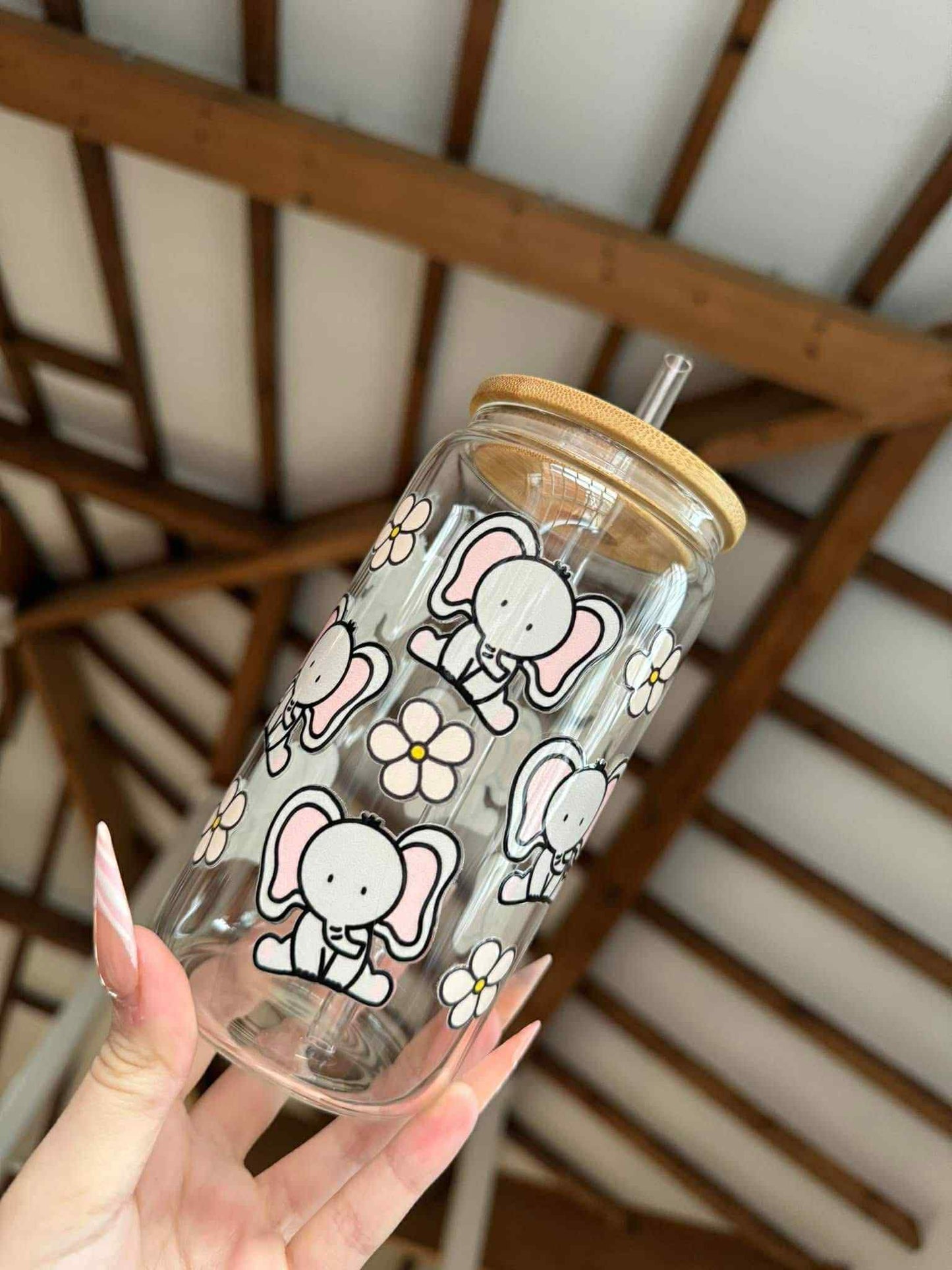 Elephant & Flowers Libbey Can