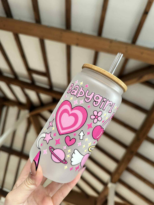 Pink Babygirl Vibes Frosted Libbey Can