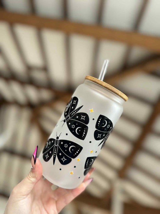 Black Moth Frosted Libbey Can
