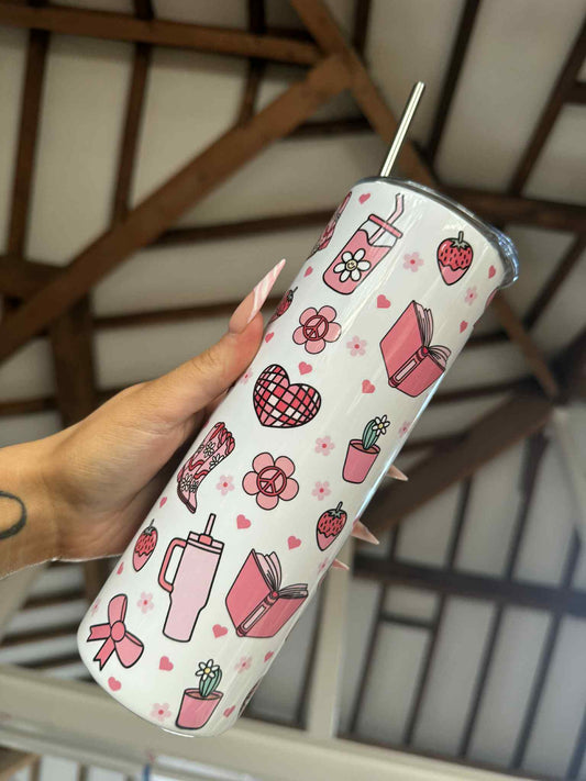 Pink Disco & Hippy Vibes 20oz Tumbler