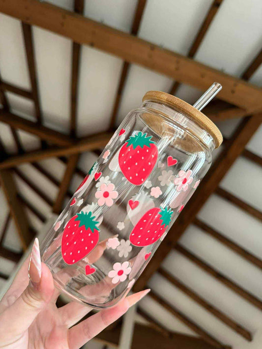 Red Strawberry Libbey Can