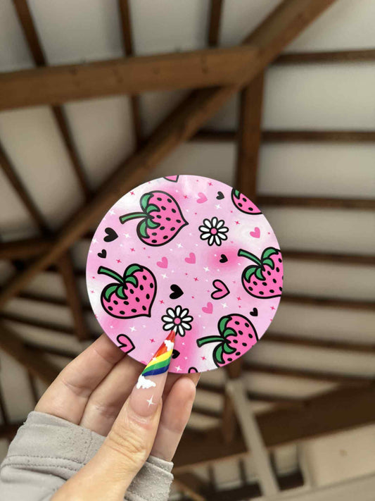 Pink Strawberry Coaster