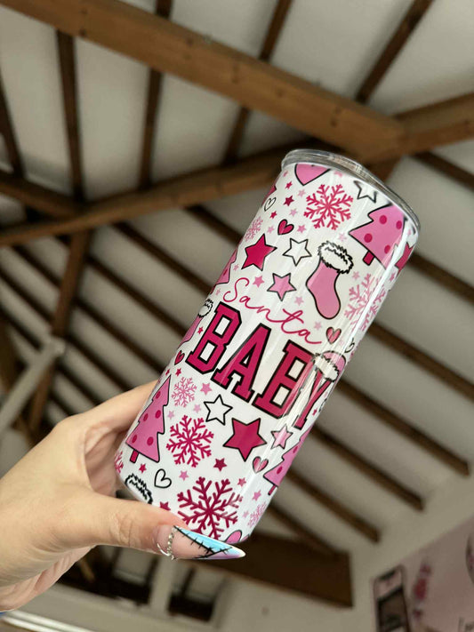 Pink Santa Baby 15oz Tumbler