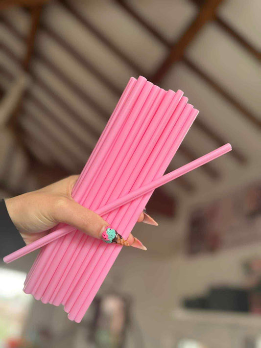 Pink heart Straw